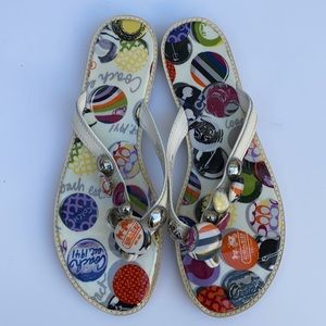 Women’s COACH FLIP FLOPS WITH BUTTONS US #8